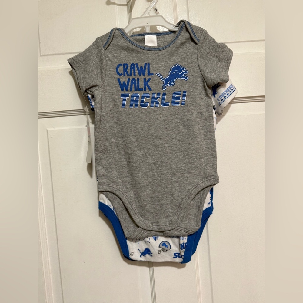 NEW NFL Detroit Lions‎ 18 Months Infant Bodysuit 3 Pack
